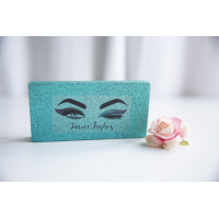 Caja para guardar pestañas - Brillantina turquesa -15243